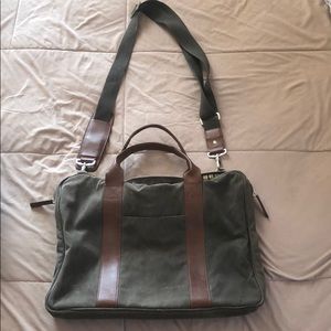 DOPP Green Canvas Leather Messenger Laptop Bag